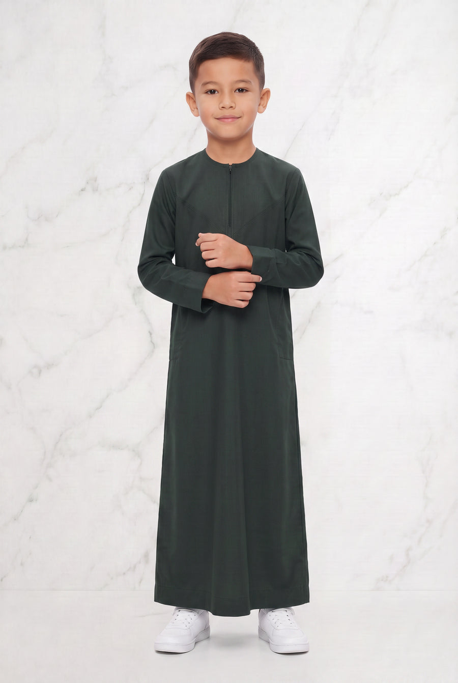 Boys Omani Thobe Olive Green K23 Col 17