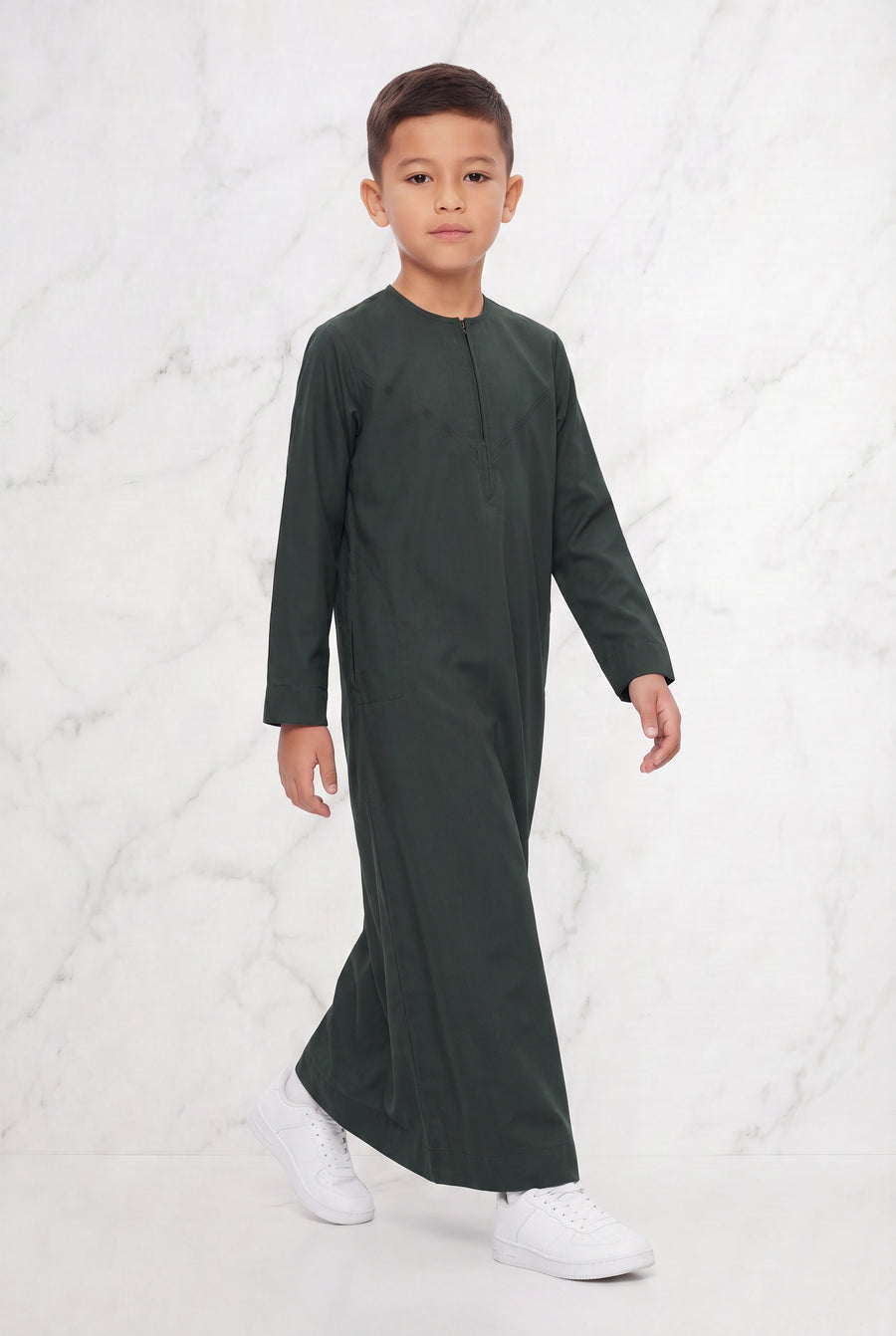 Boys Omani Thobe Olive Green K23 Col 17