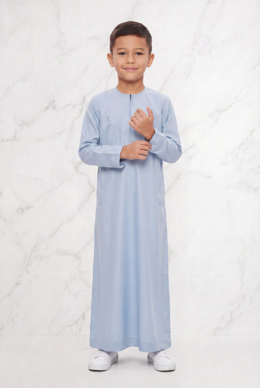 Boys Omani Satin Thobe Baby Blue K29 Col 08