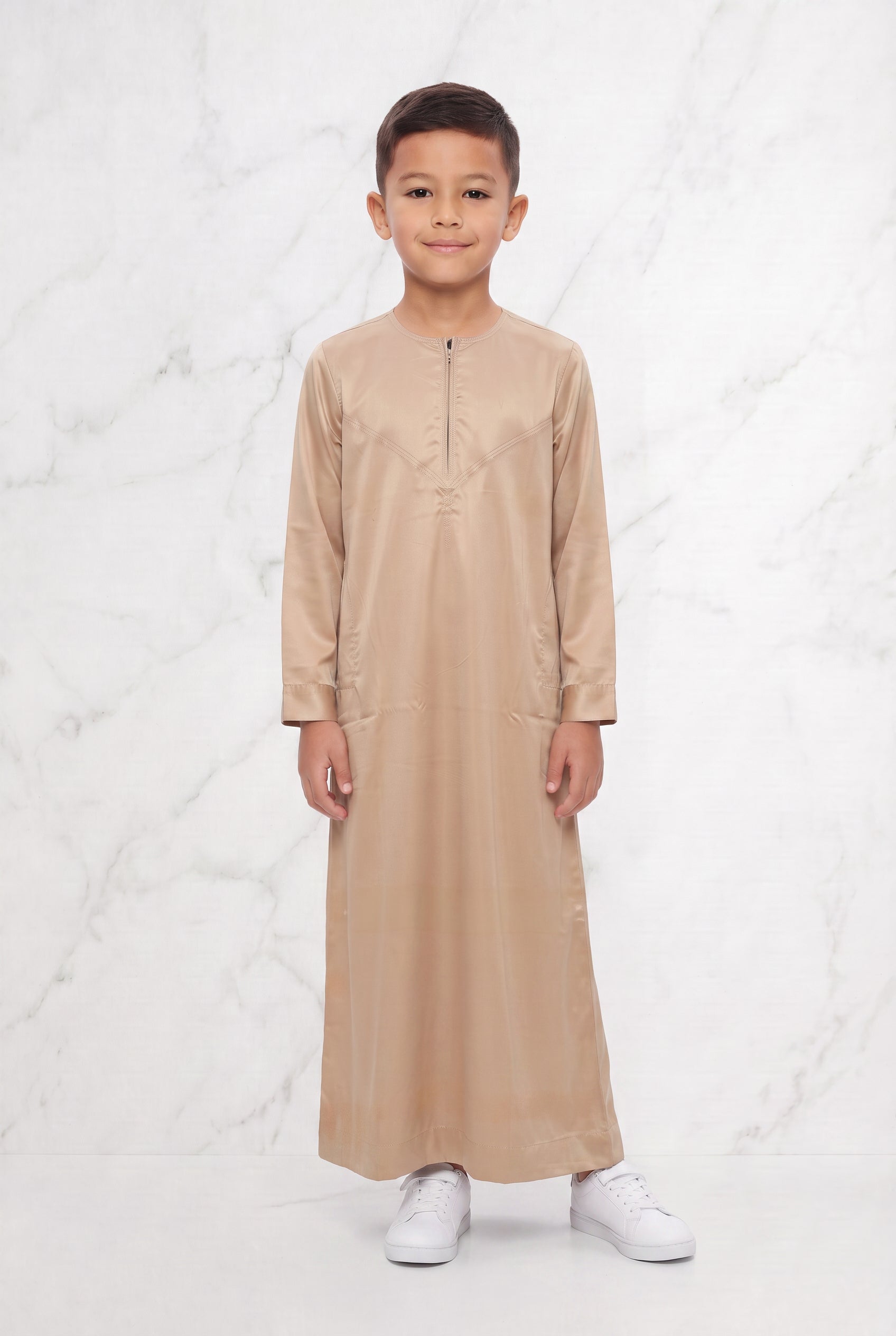 Omani Boys Biege Satin Thobe ASB- K31 COL 9