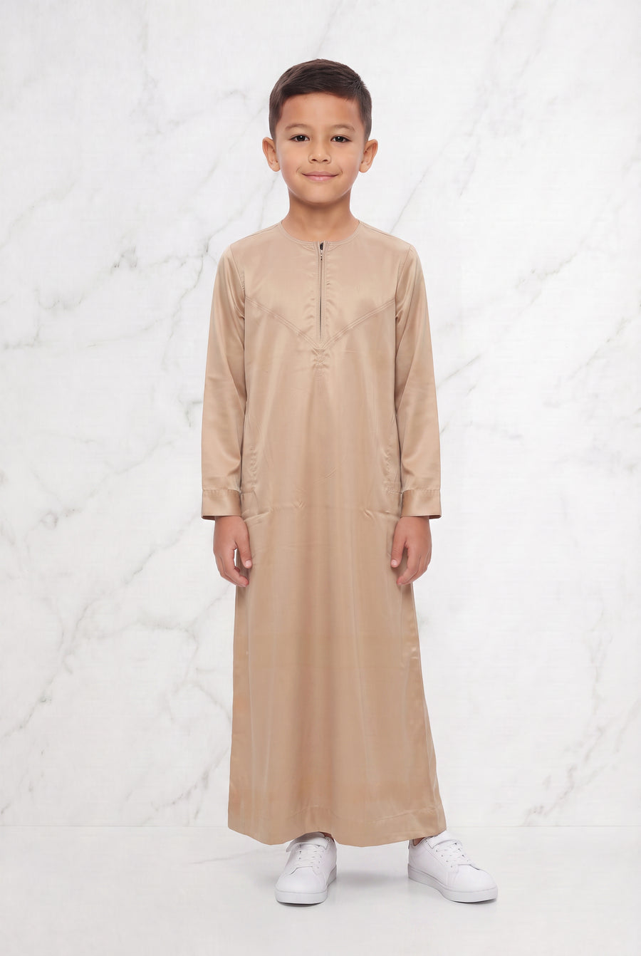 Omani Boys Biege Satin Thobe ASB- K31 COL 9