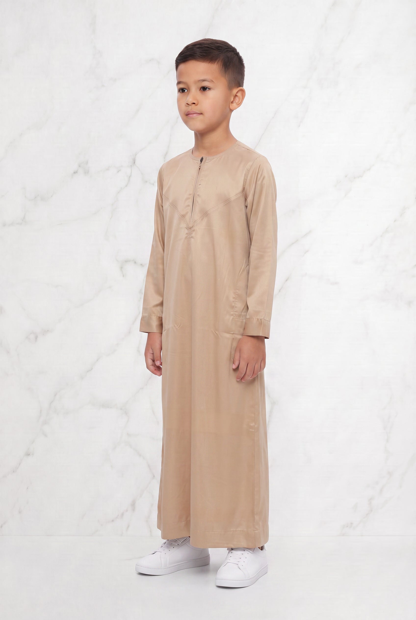Omani Boys Biege Satin Thobe ASB- K31 COL 9