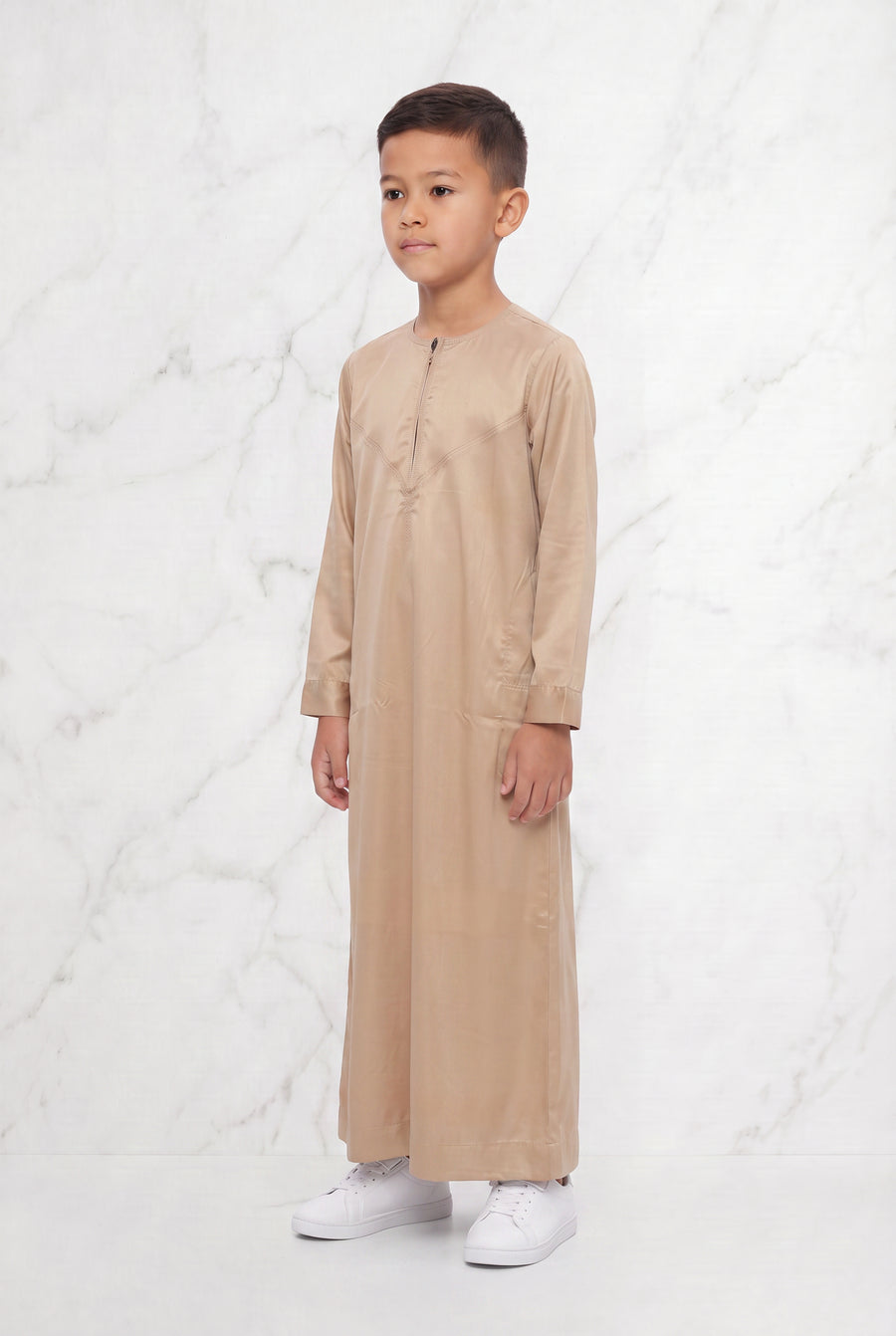 Omani Boys Biege Satin Thobe ASB- K31 COL 9