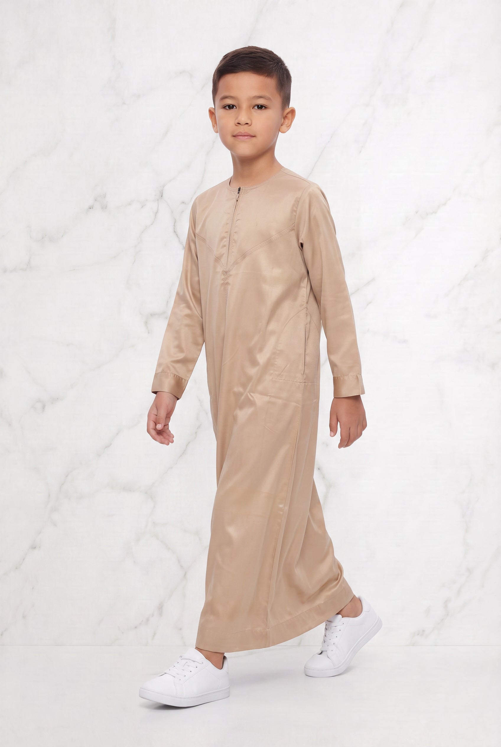 Omani Boys Biege Satin Thobe ASB- K31 COL 9