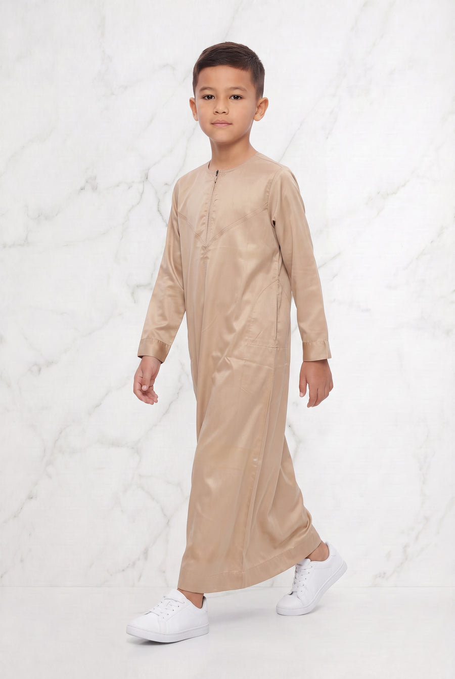 Omani Boys Biege Satin Thobe ASB- K31 COL 9