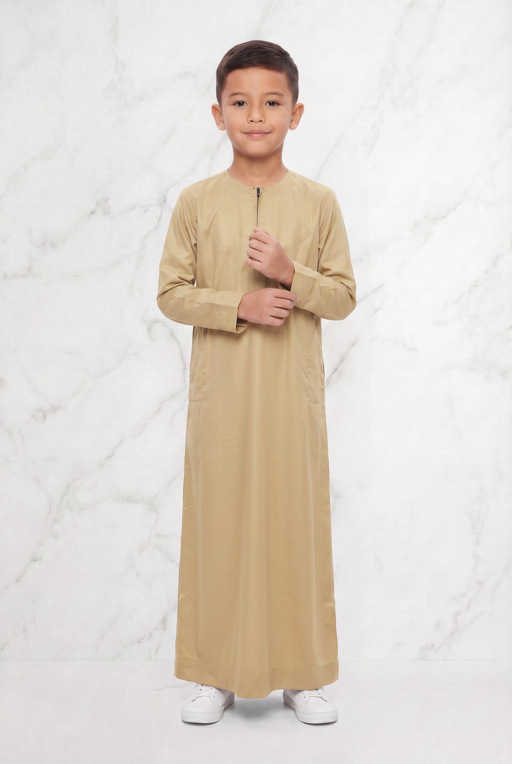 Kids Omani Satin Gold Thobe ASB - K32 COL 10