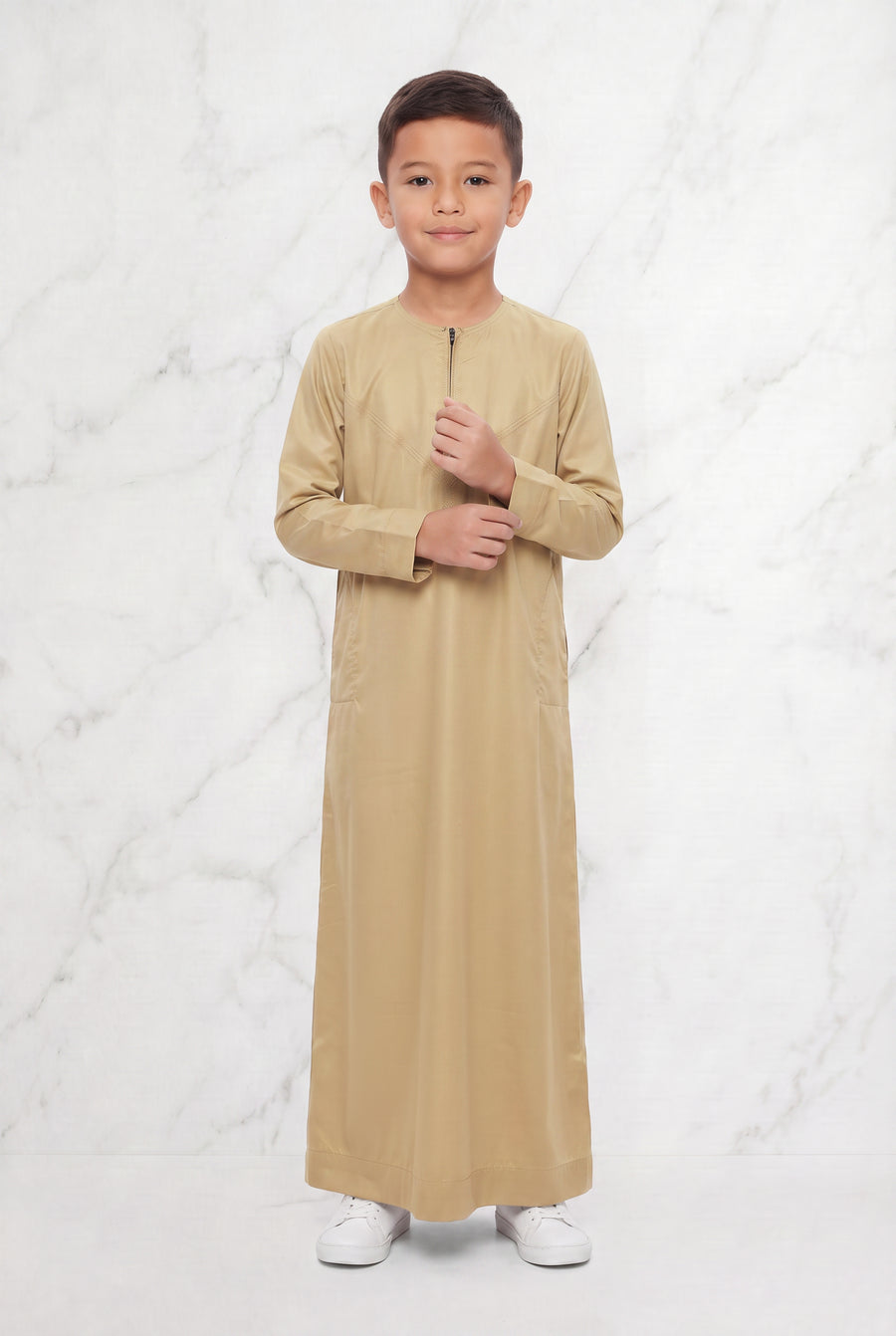 Boys Omani Satin Thobe Gold K32 Col 10