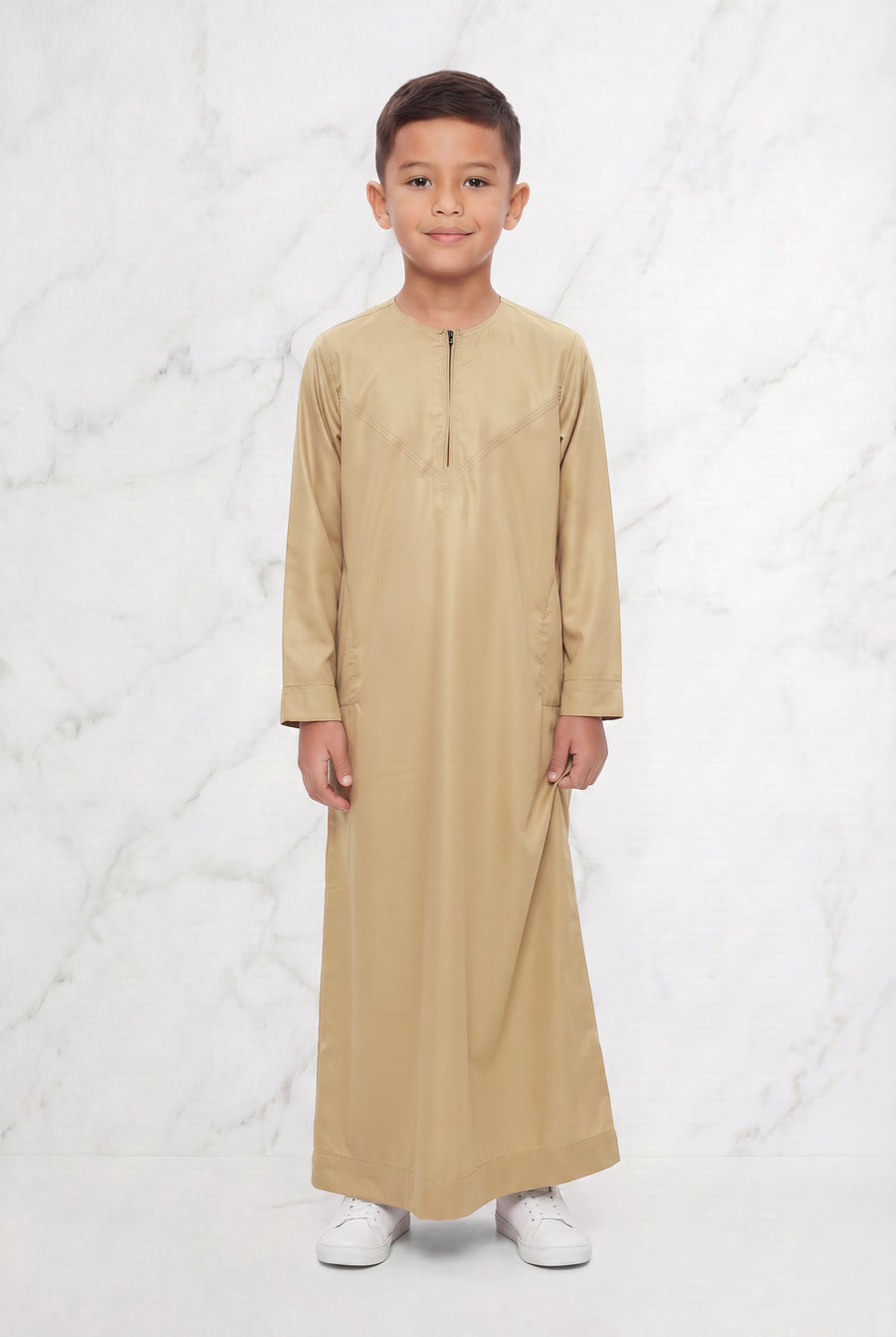 Boys Omani Satin Thobe Gold K32 Col 10