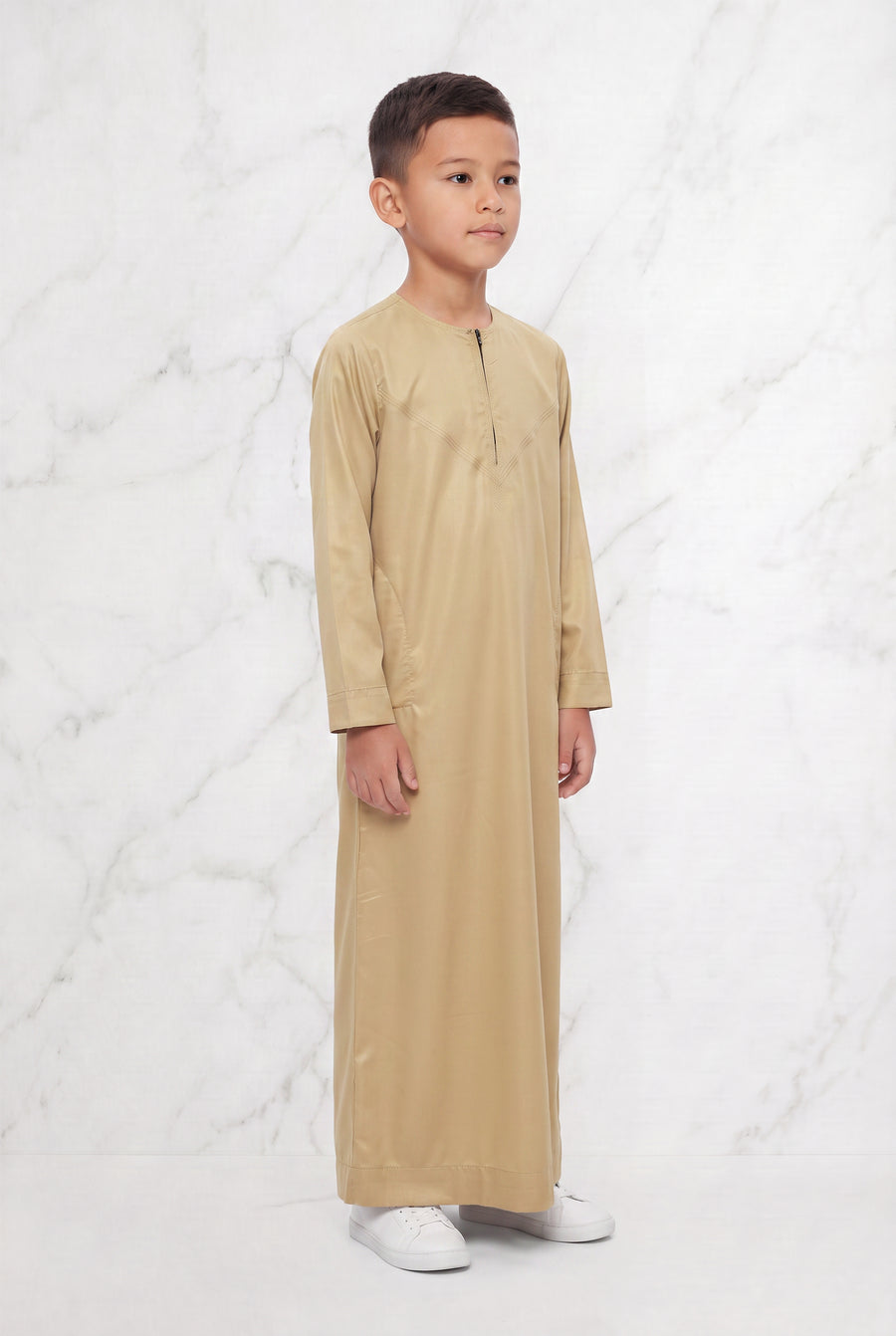 Boys Omani Satin Thobe Gold K32 Col 10