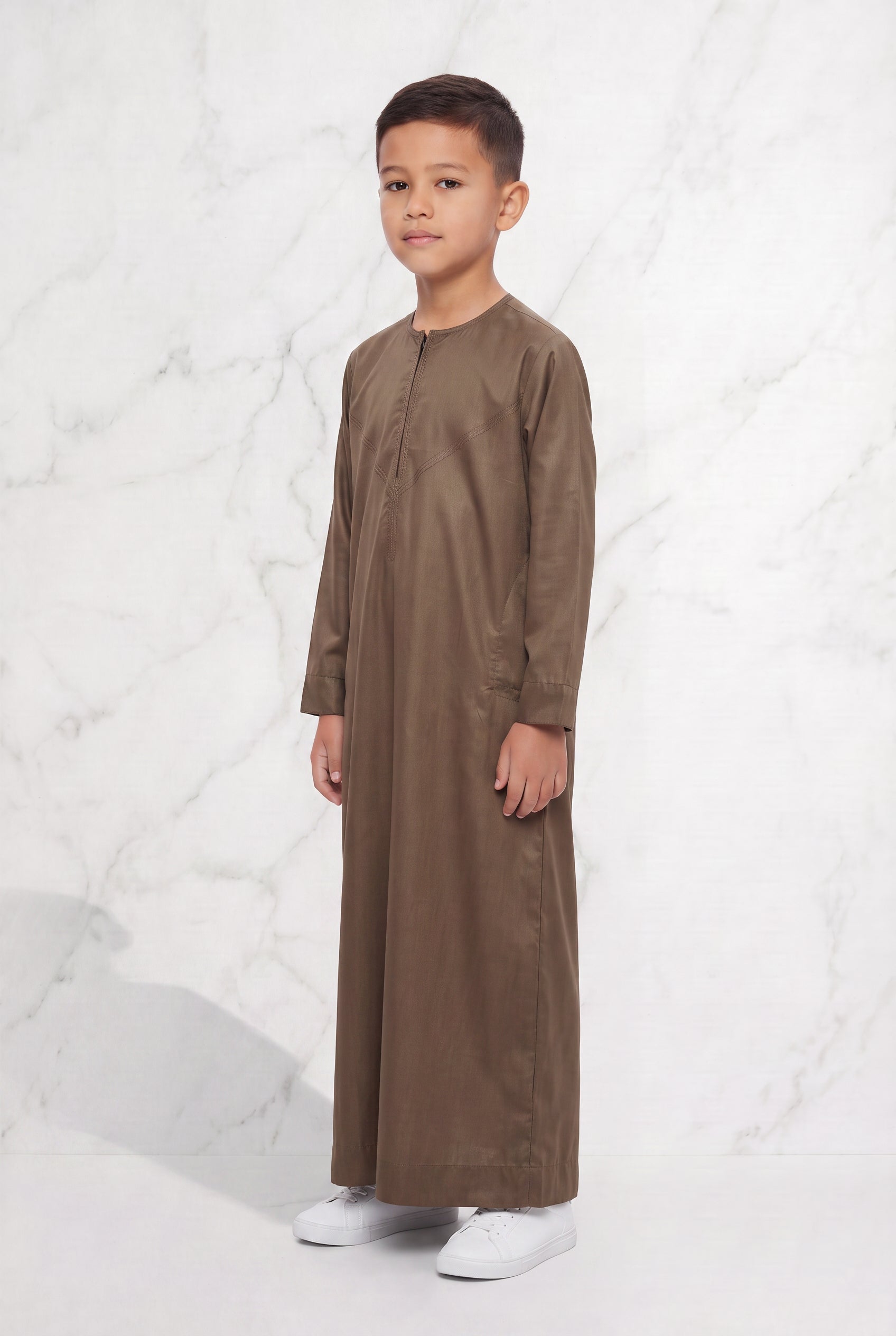 Boys Omani Satin Thobe Caramel K34 Col 17