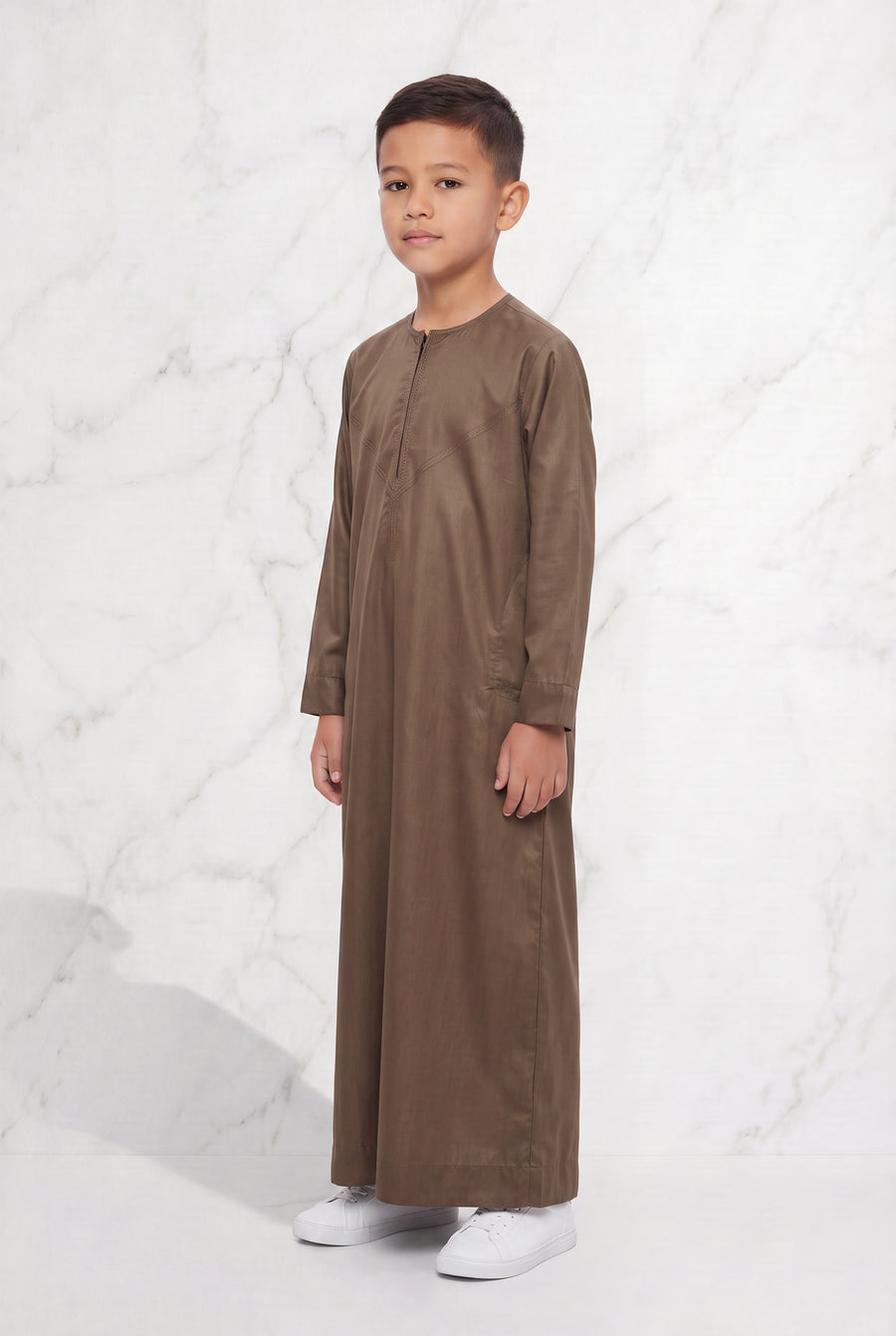 Boys Omani Satin Thobe Caramel K34 Col 17