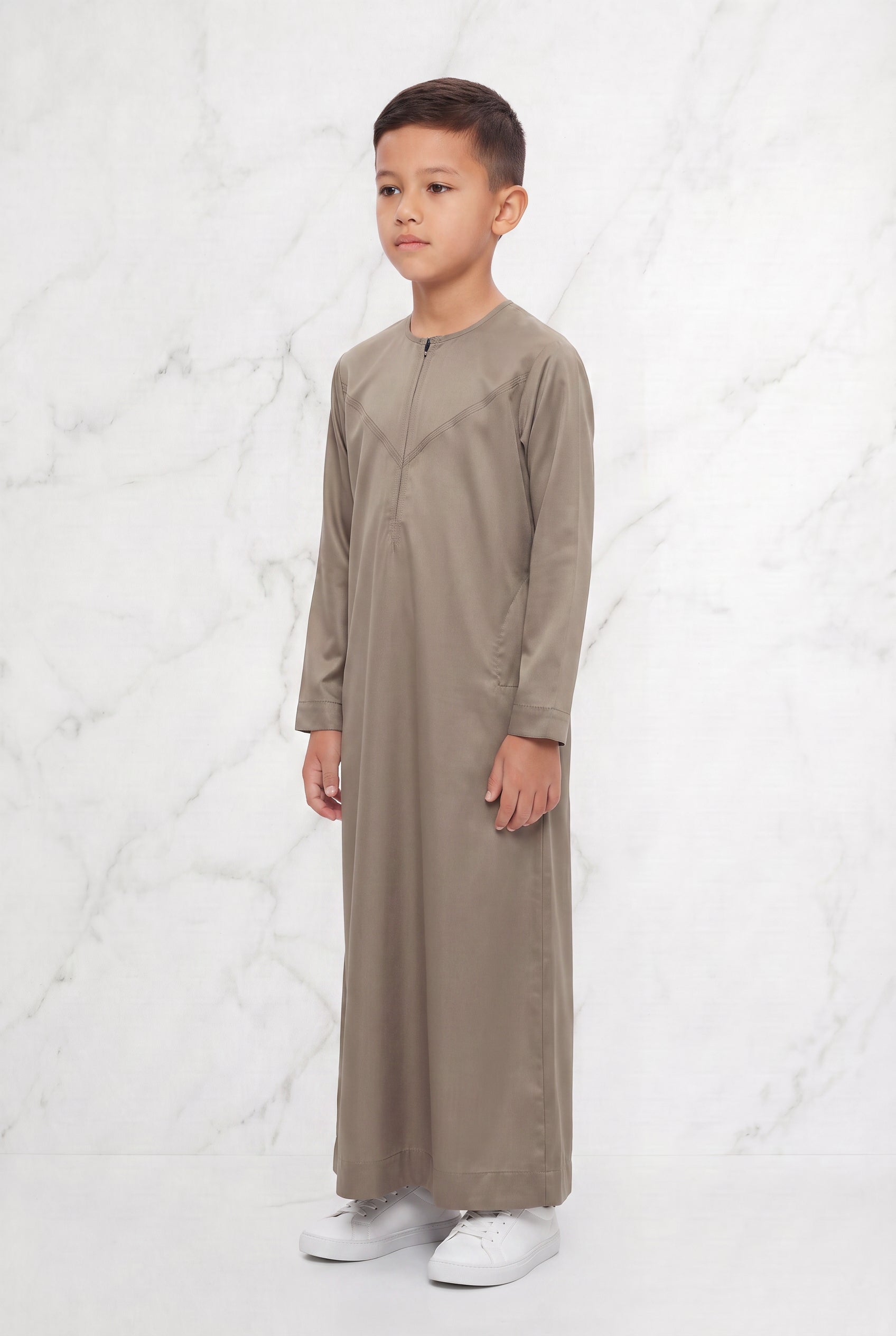 Boys Omani Satin Thobe Oat K35 Col 15