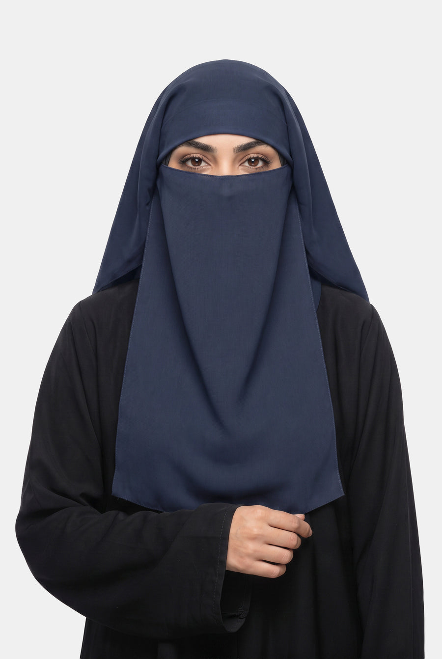 Three Layered Niqab Navy Blue 1222