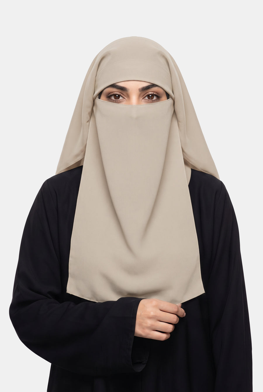 Three Layered Niqab Cream 1222