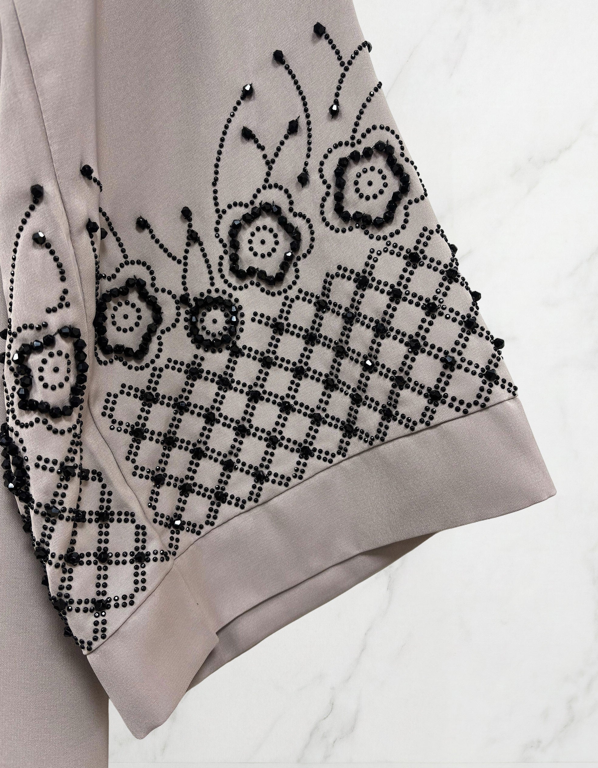 Embellished Sleeved Belted Abaya Dusty Rose 613 Col 135