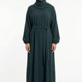 Textured Abaya Teal blue  ASL-618 Col 39
