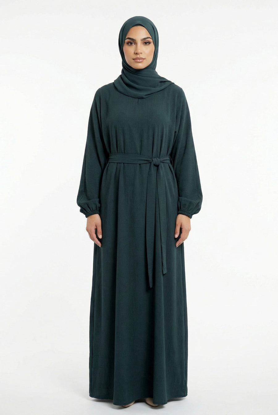 Textured Abaya Teal blue  ASL-618 Col 39