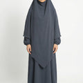 Textured Khimar Grey Set ASL-618K Col 36