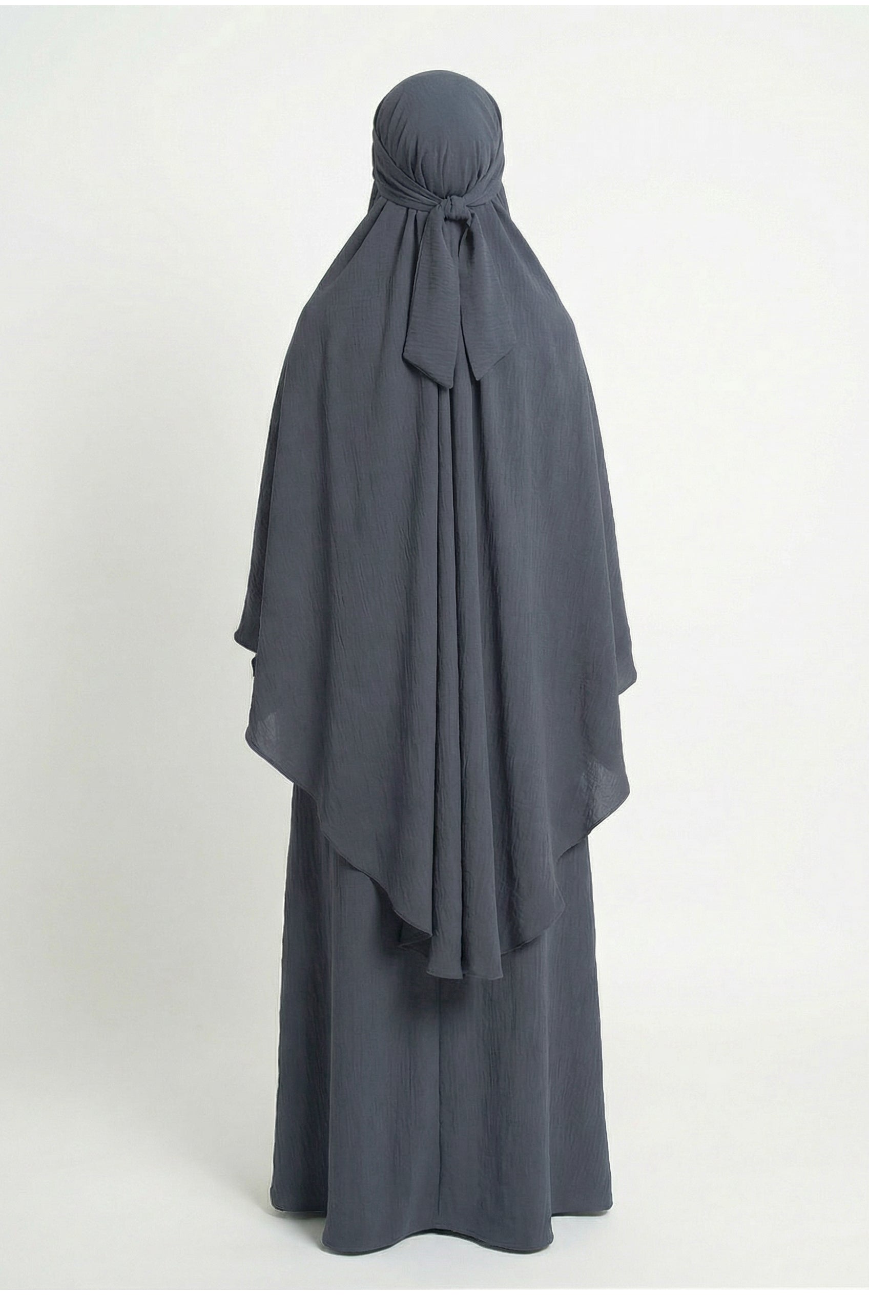 Textured Khimar Grey ASL-618K Col 36