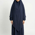 Textured Khimar Navy Set ASL-618K Col 38