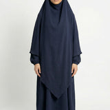 Textured Khimar Navy ASL-618K Col 38