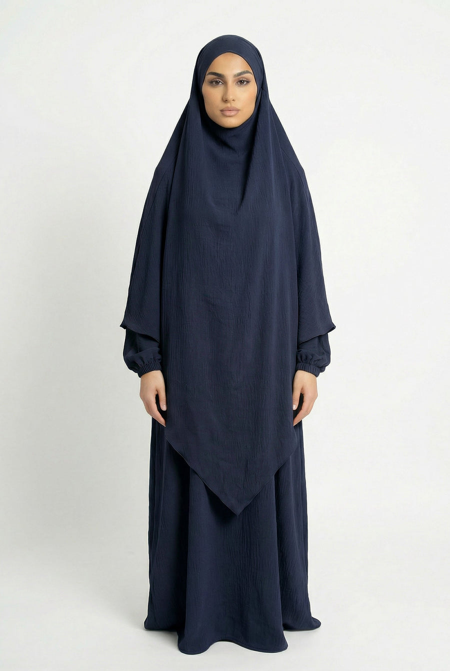 Textured Khimar Navy ASL-618K Col 38