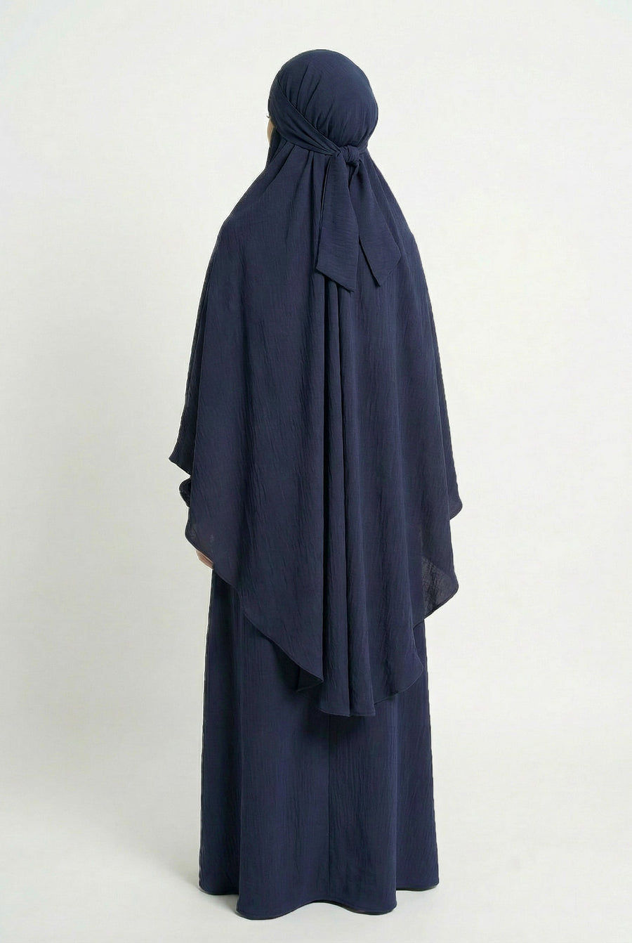 Textured Khimar Navy ASL-618K Col 38