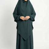 Textured Khimar Bottle Green ASL-618K Col 39