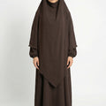 Textured Khimar Set Chocolate ASL-618K Col 48