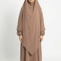 Textured Khimar Brown Set ASL-618K Col 7