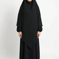 Textured Khimar Set Black ASL-618K