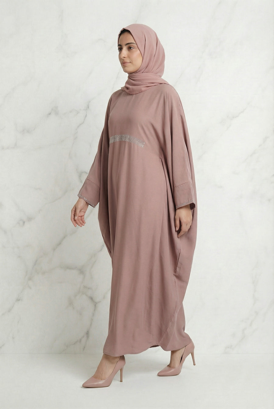 Bisma Batwing Abaya Soft Blush 646 Col 11
