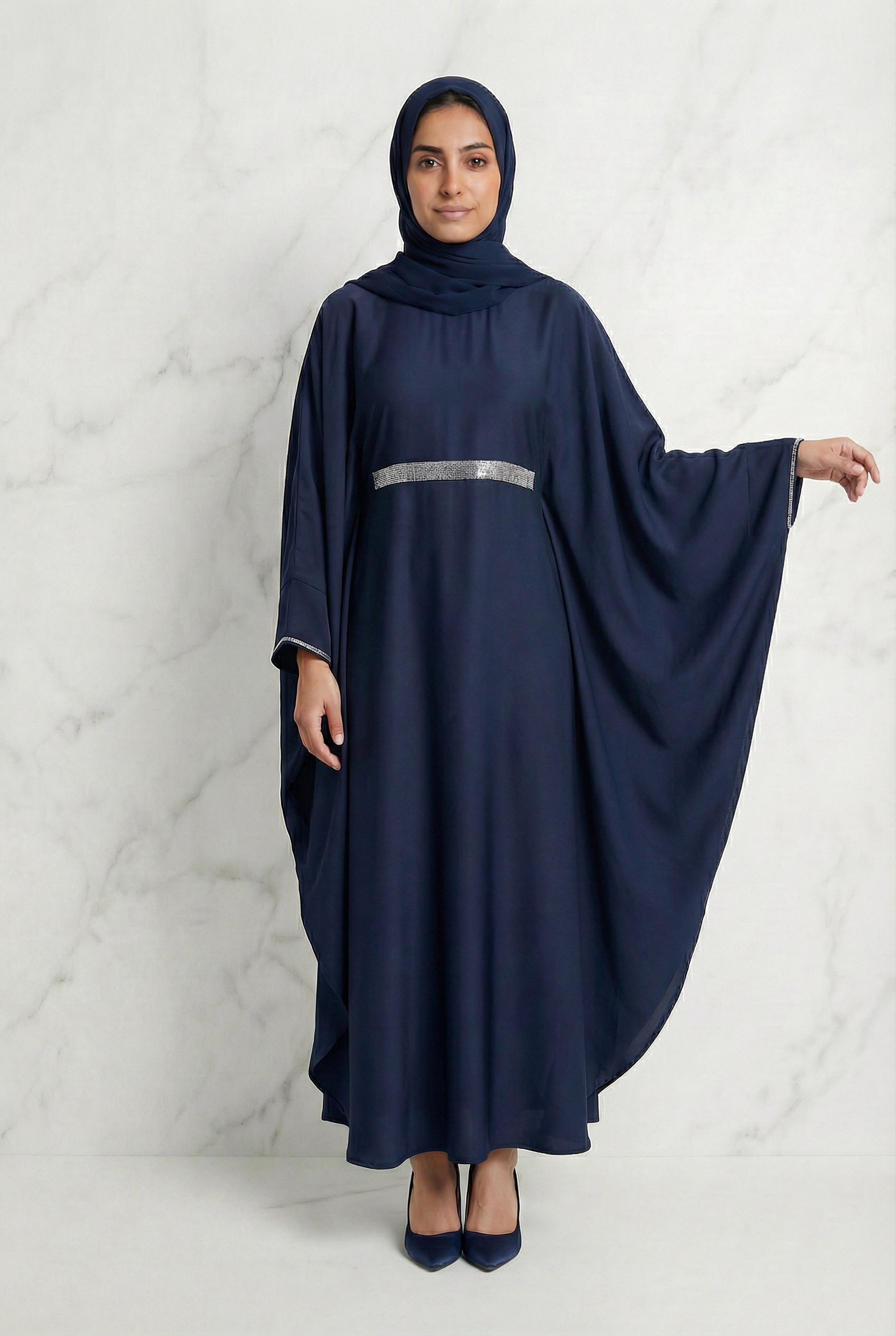 Bisma Batwing Abaya Deep Navy 646 Col 29