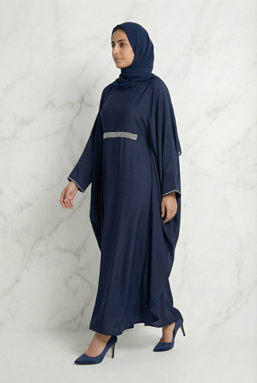 Bisma Batwing Abaya Deep Navy 646 Col 29