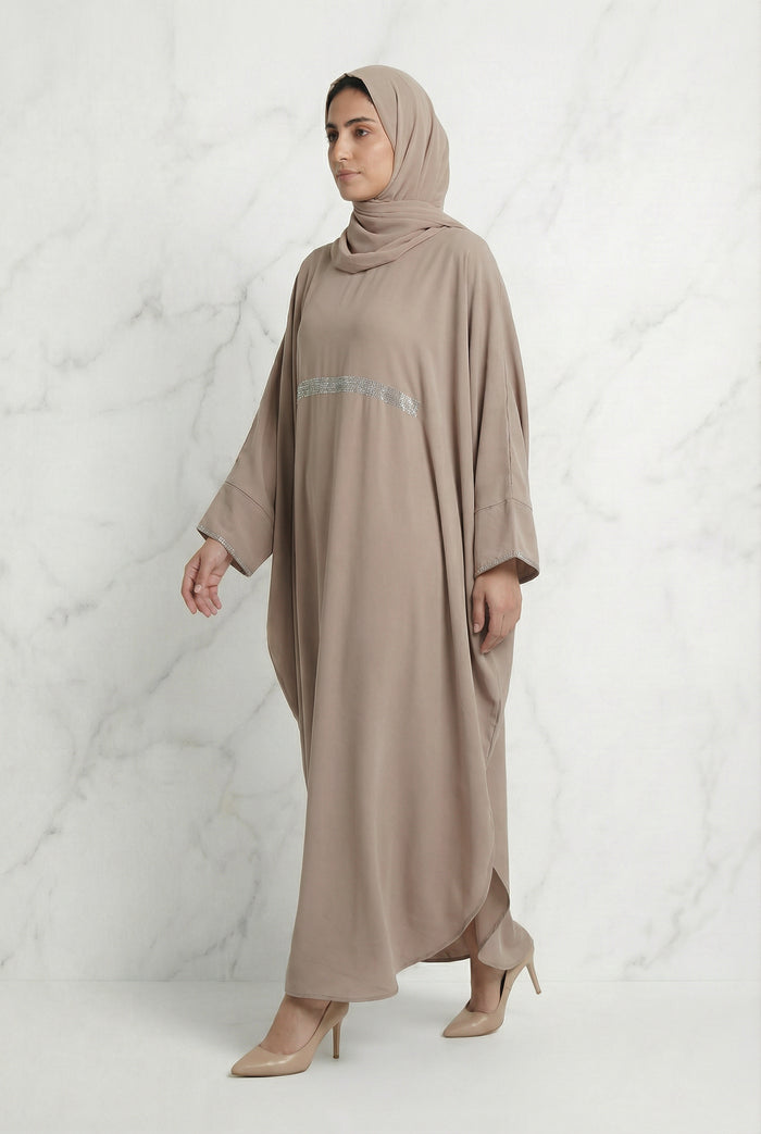 Bisma Batwing Abaya Beige 646 Col 42