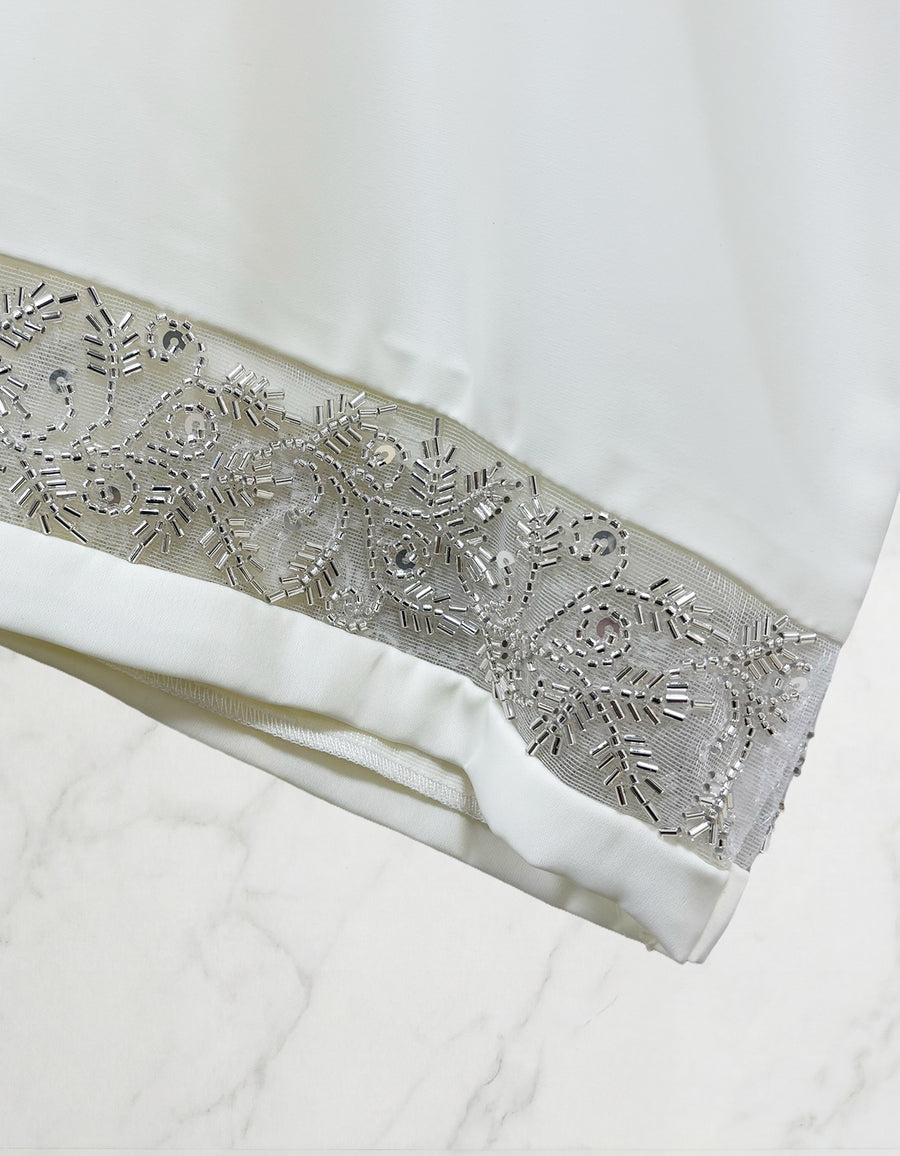 Emira Embroidered Abaya Cream 652 Col 18