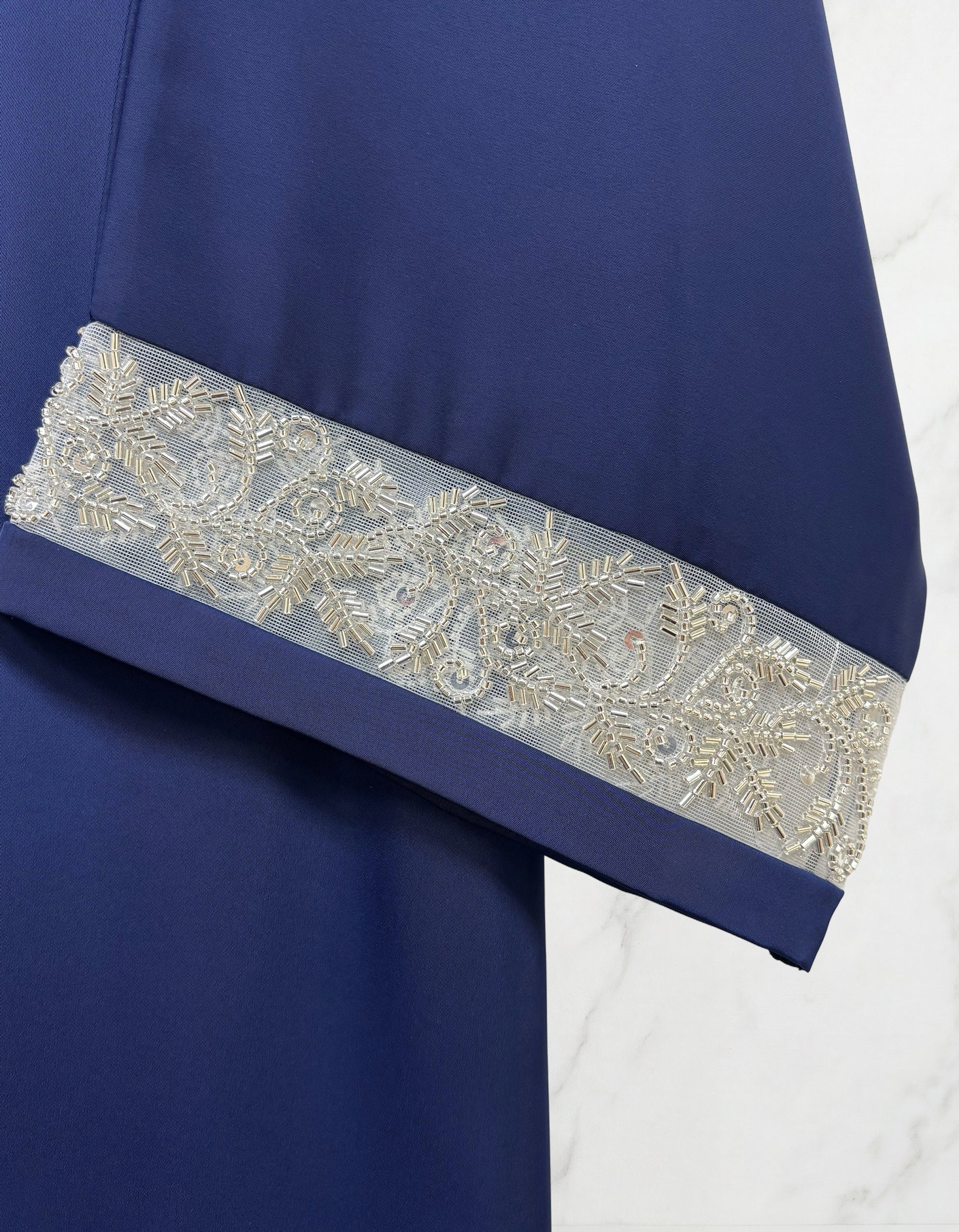 Emira Embroidered Abaya Navy Blue 652 Col 9