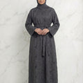 Yasmine Belted Floral Abaya 656 Col 02