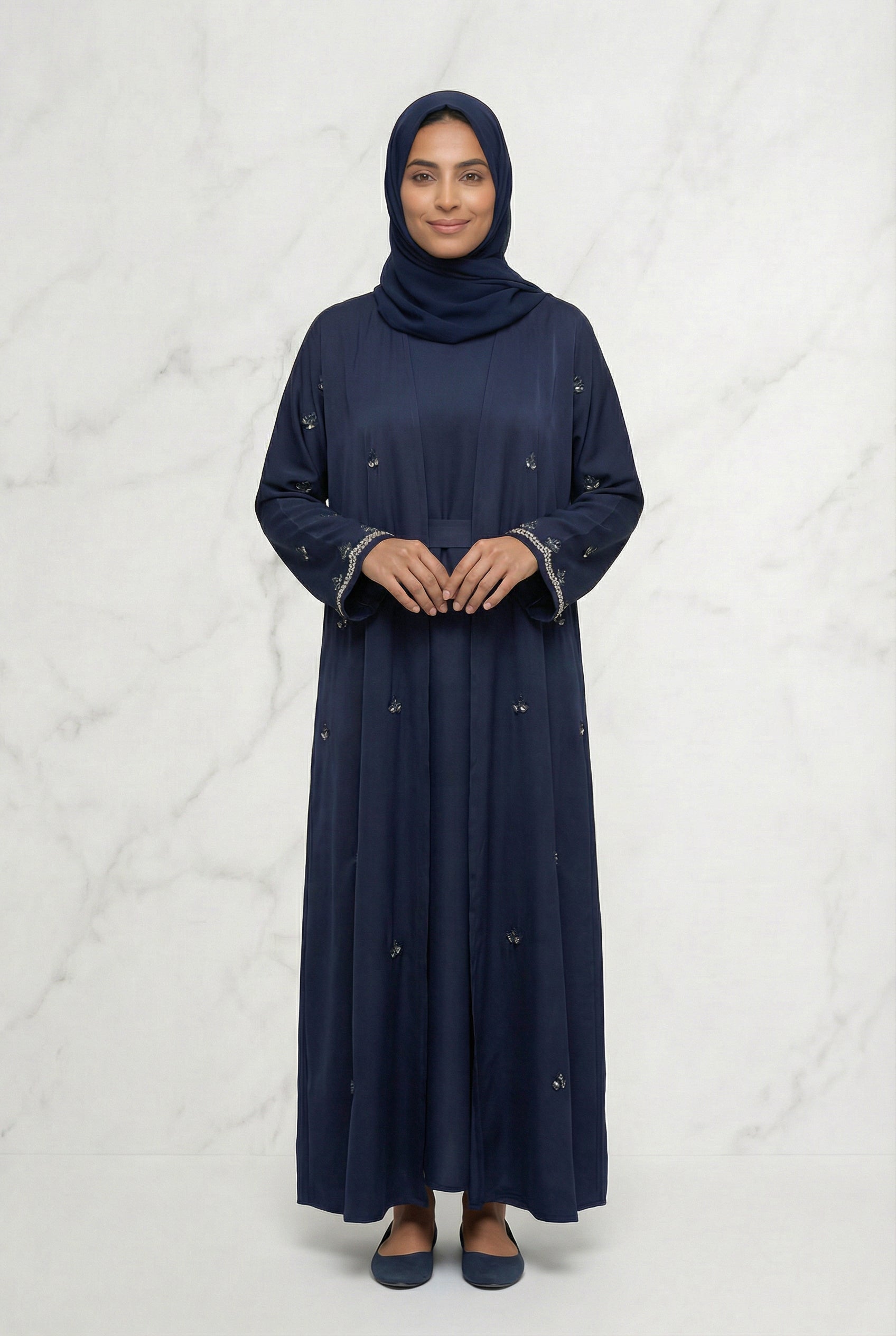 Embroidered Abaya Navy 658 Col 21