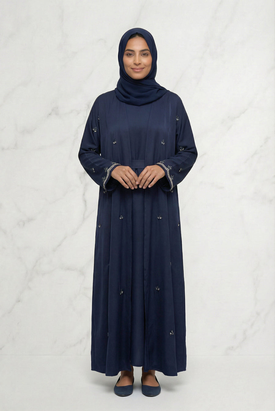 Embroidered Abaya Navy 658 Col 21