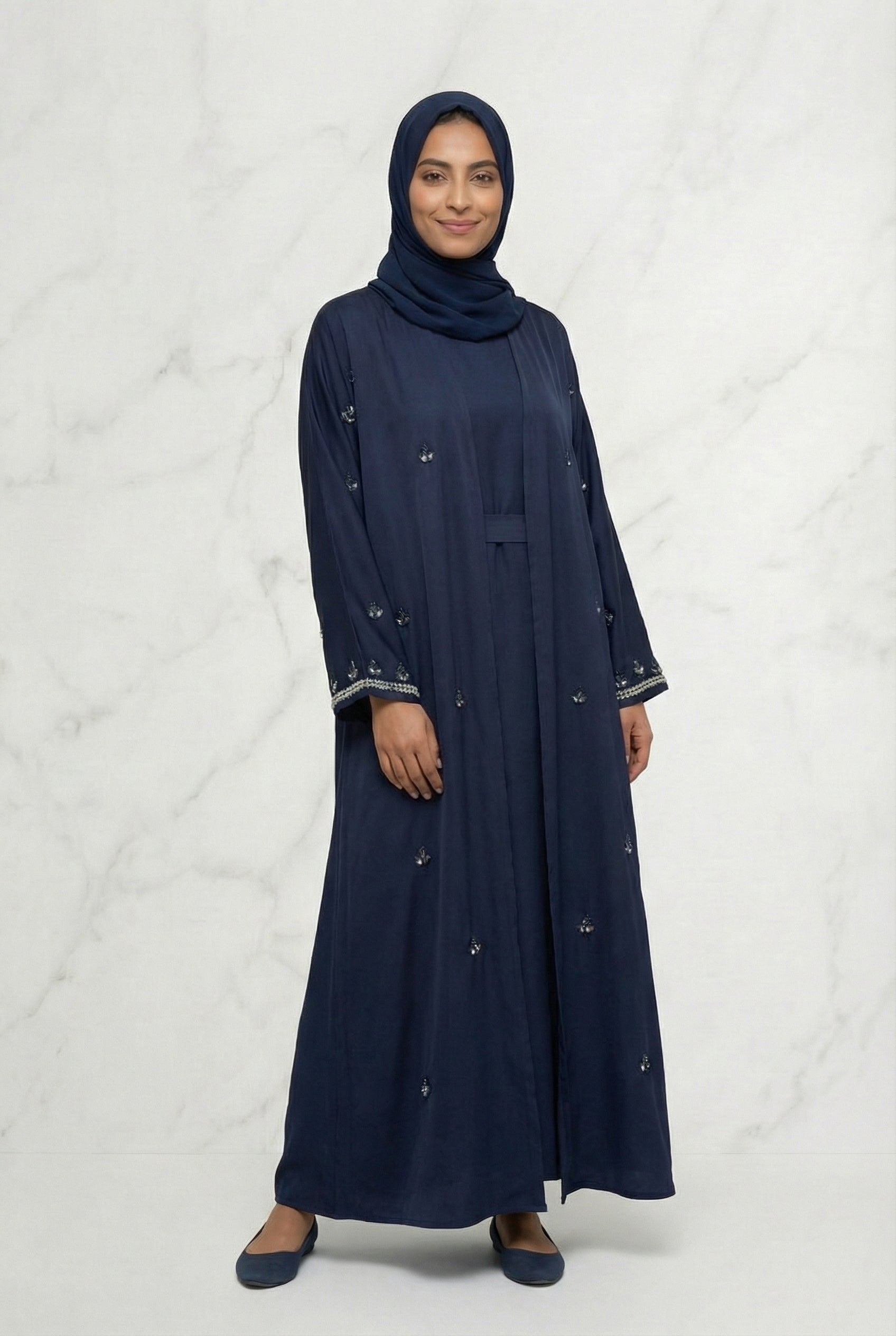 Embroidered Abaya Navy 658 Col 21