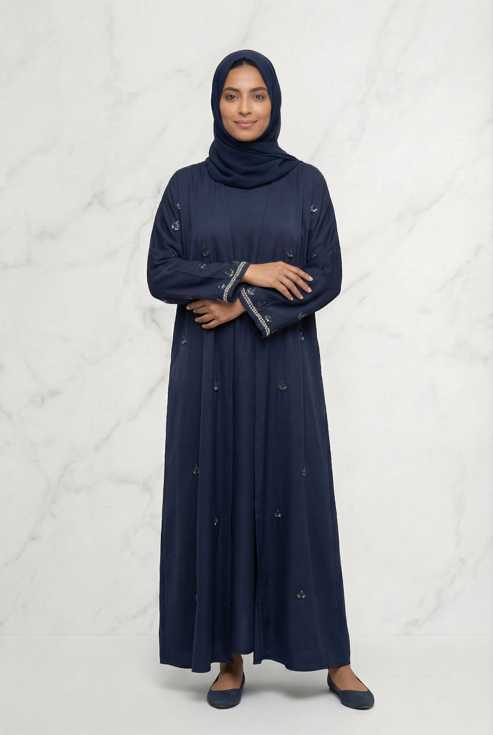 Embroidered Abaya Navy 658 Col 21