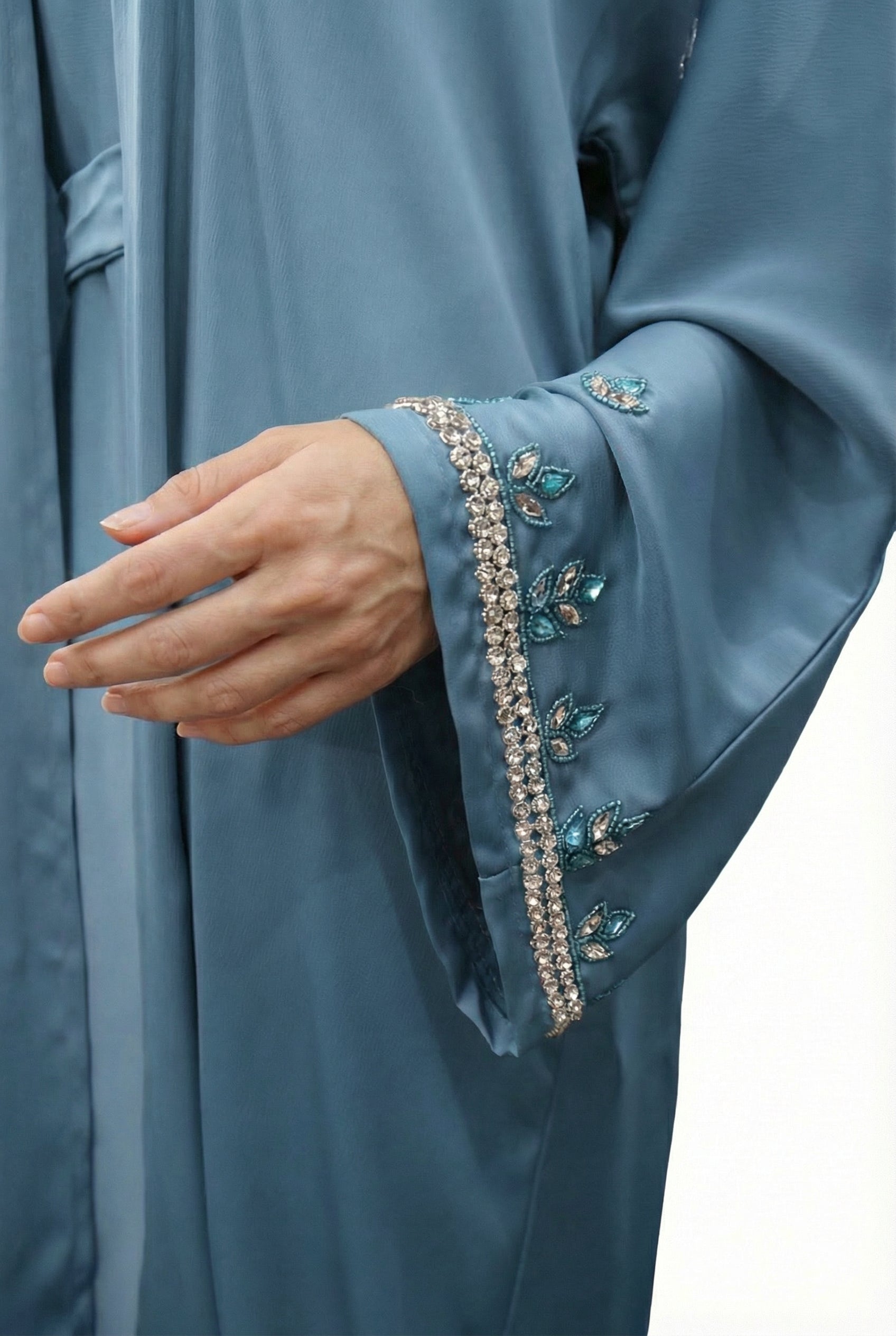 Embroidered Abaya Blue 658 Col 38