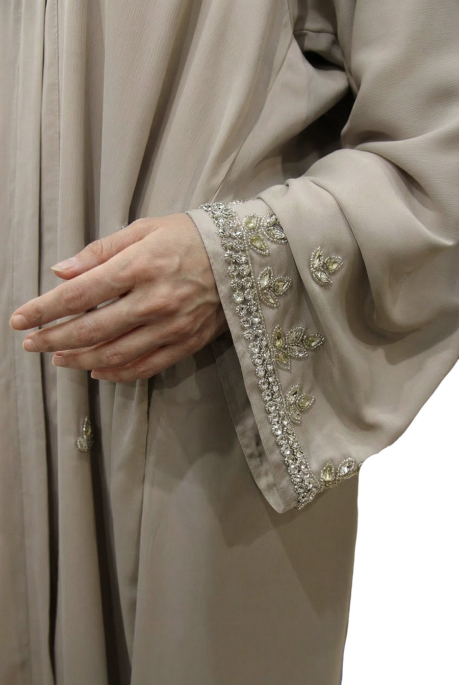 Embroidered Abaya Taupe 658 Col 53