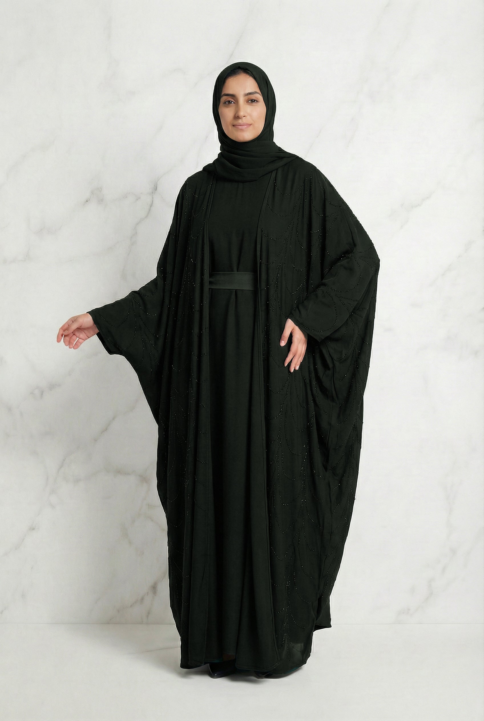 Liyana Batwing Abaya Olive 661 Col 31