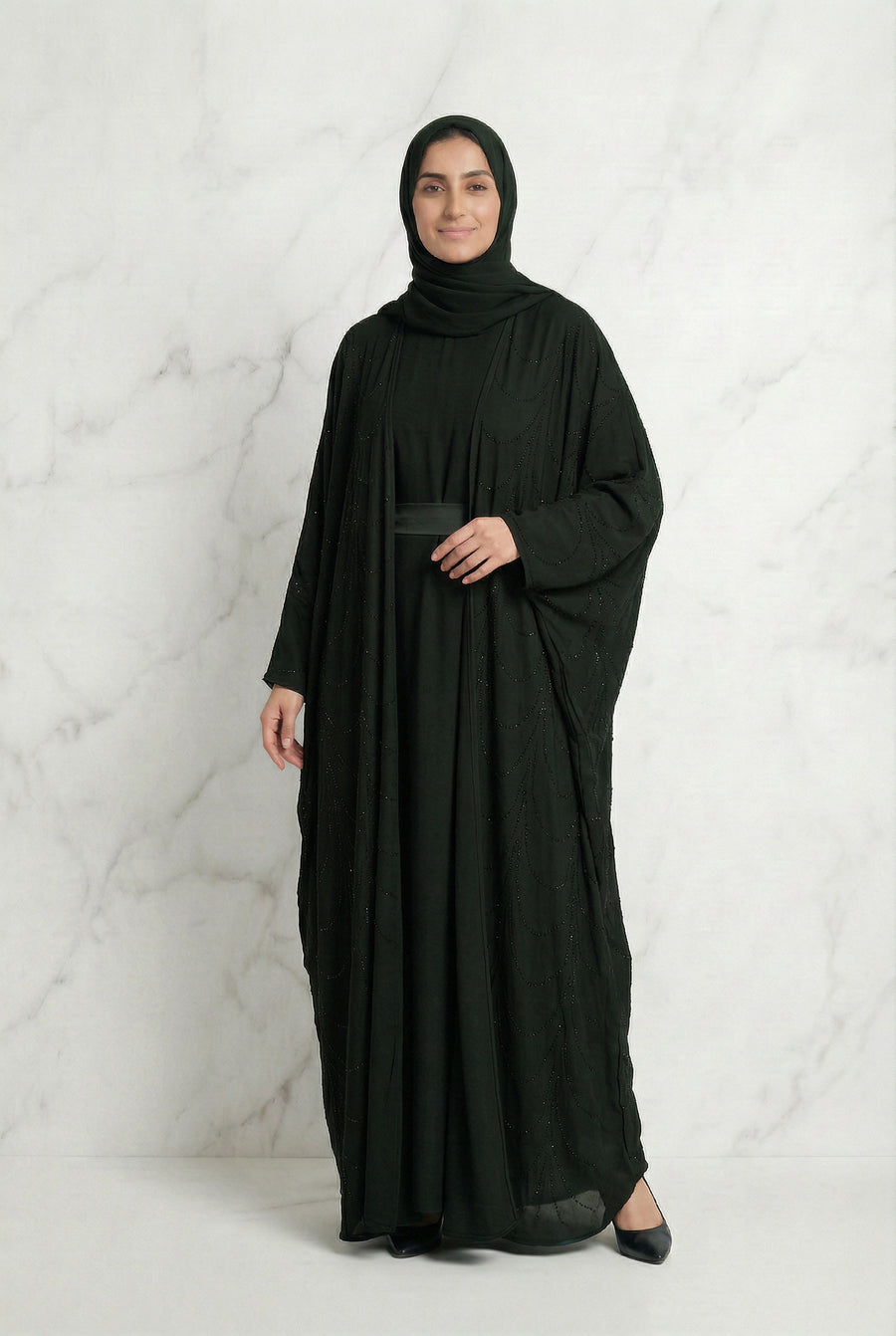 Liyana Batwing Abaya Olive 661 Col 31
