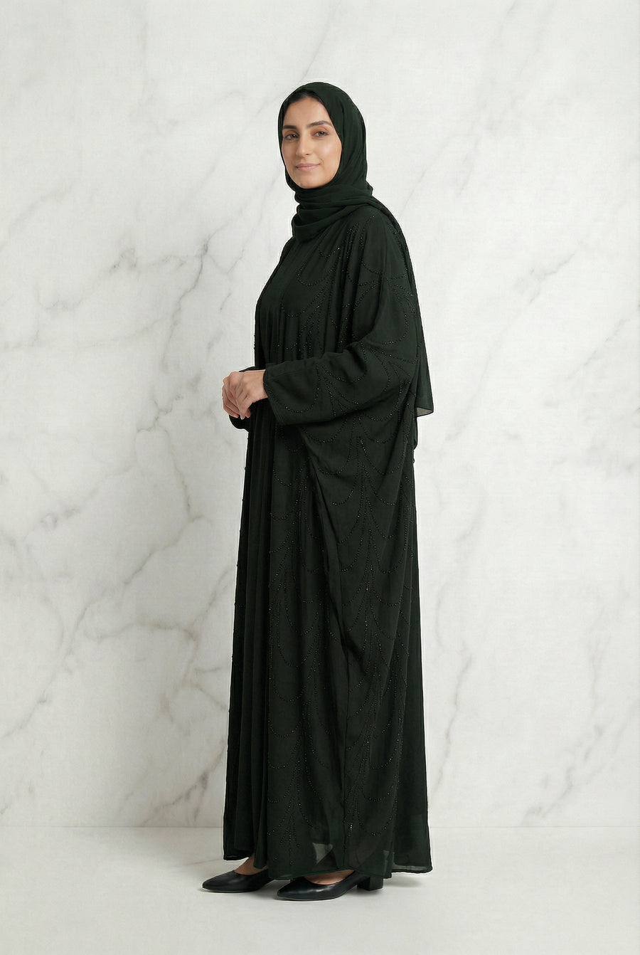 Liyana Batwing Abaya Olive 661 Col 31
