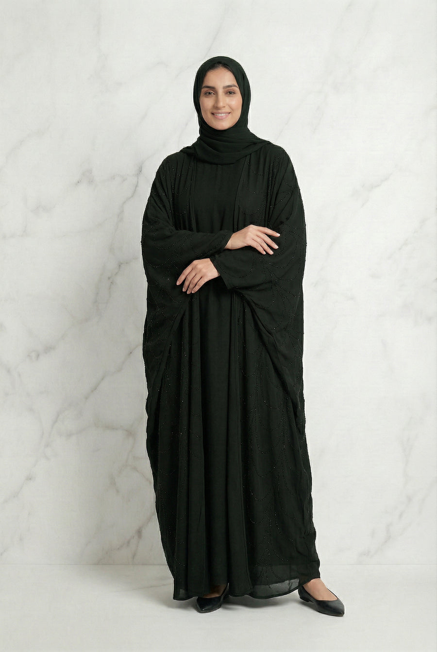 Liyana Batwing Abaya Olive 661 Col 31