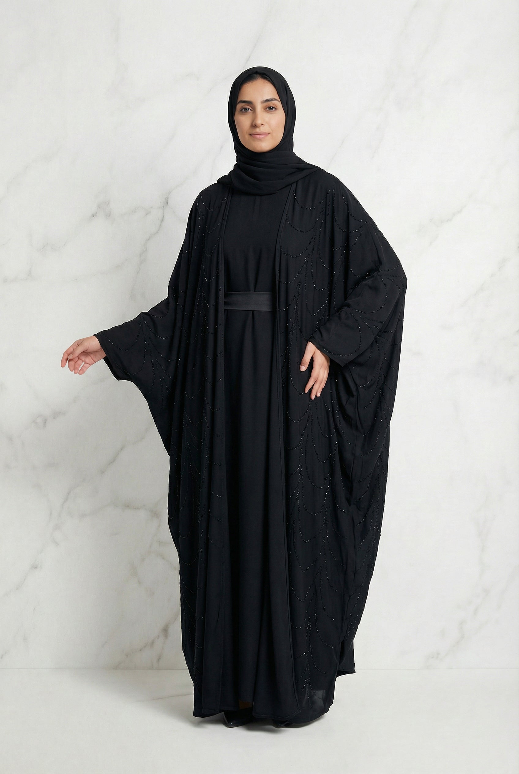 Liyana Batwing Abaya Black 661