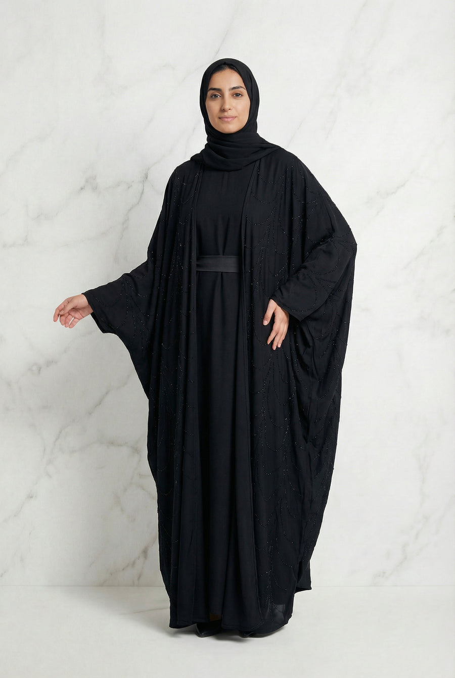 Liyana Batwing Abaya Black 661